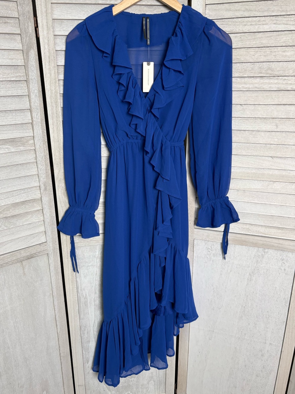 Asymmetrical royal blue szXXS dress